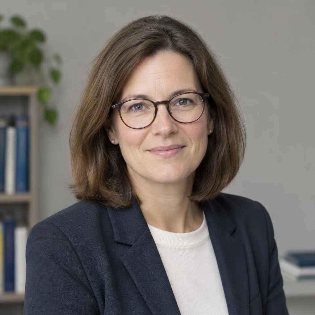 Studio portrait of a German woman researcher in her forties