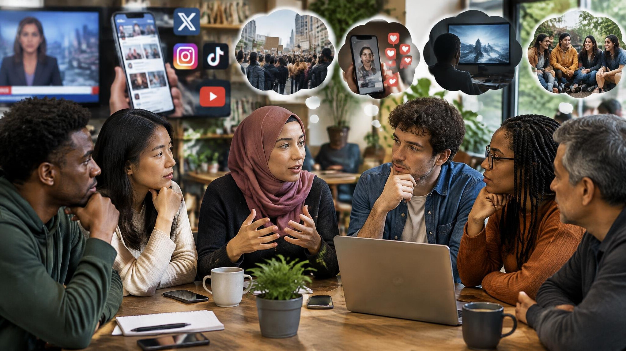 diverse people thinking