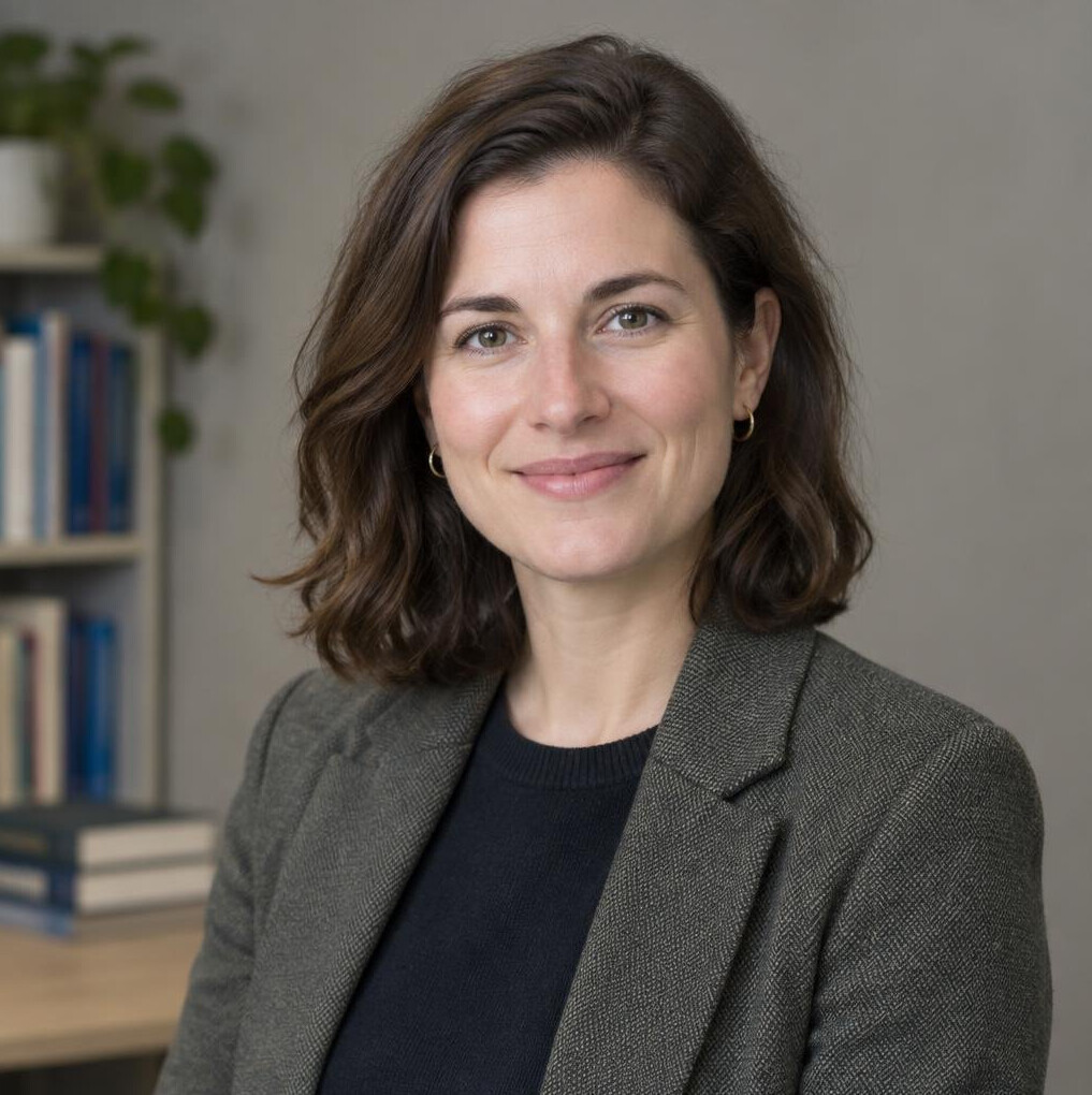 Studio portrait of a European woman researcher in her thirties